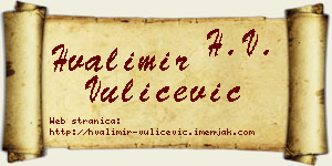Hvalimir Vulićević vizit kartica